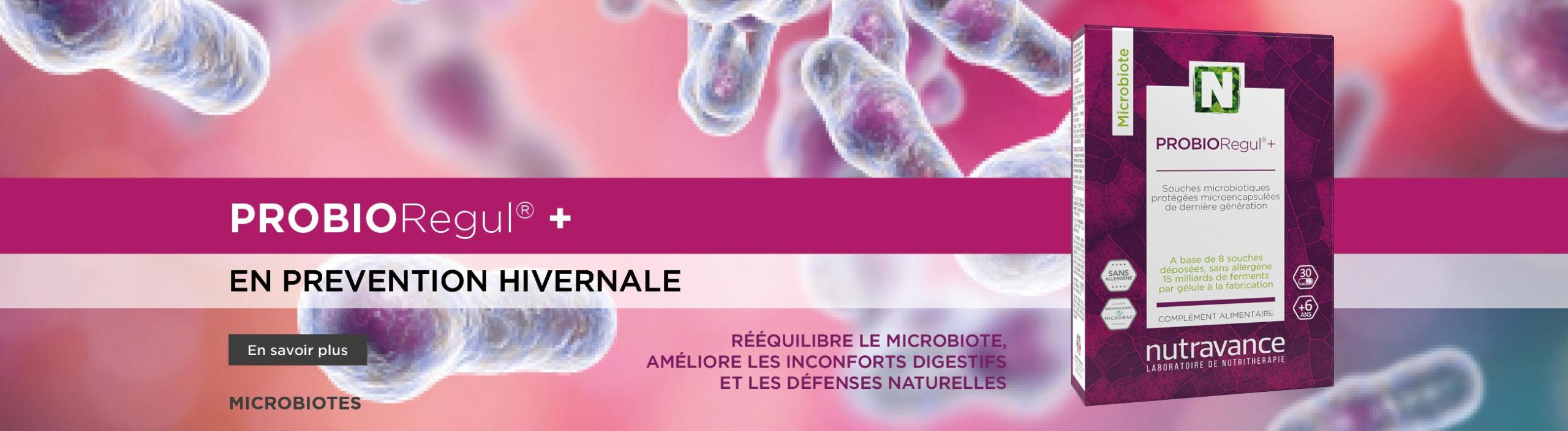 Rééquilibre le microbiote, améliore les inconforts digestifs et les défenses naturelles